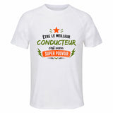 Maillot de Sport Homme Meilleur Conducteur Super Pouvoir Cadeau Anniversaire Noël Fête des Pères T-Shirt Respirant Polyester