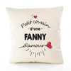 Housse de Coussin Premium Fanny d'amour - Coton Canvas Fairtrade Beige Idée Cadeau Décoration Canapé 40x40