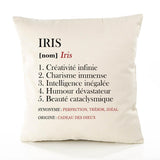 Housse de Coussin Premium Iris Définition - Coton Canvas Fairtrade Beige Idée Cadeau Décoration Canapé 40x40