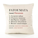 Housse de Coussin Premium Fatoumata Définition - Coton Canvas Fairtrade Beige Idée Cadeau Décoration Canapé