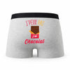 Caleçon Chocolat - Humour Boxer Gris Idée Cadeau Passion