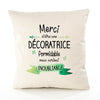 Housse de Coussin Premium Merci Décoratrice Inoubliable Femme - Coton Canvas Fairtrade Beige Idée Cadeau Décoration Canapé