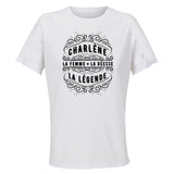 Maillot de Sport Femme pour Charlene Copie Deesse Legende Noire - T-Shirt Respirant Polyester Manches Courtes - Cadeau Sportive Anniversaire Noël Fête des Mères
