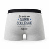 Caleçon Sofiane Un Super Collègue - Humour Boxer Gris Idée Cadeau