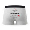 Caleçon Osteopathe d'amour - Humour Boxer Gris Idée Cadeau