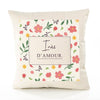 Housse de Coussin Femme Inès d'amour Motif Floral déco Salon canapé Chambre Cadeau Femme Anniversaire noël Coussin décoratif Motif Floral