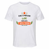 Maillot de Sport Homme Meilleur Loic Super Pouvoir Cadeau Anniversaire Noël Fête des Pères T-Shirt Respirant Polyester