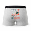 Caleçon Shopping - Humour Boxer Gris Idée Cadeau Passion