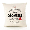 Housse de Coussin Premium Geometre d'amour - Coton Canvas Fairtrade Beige Idée Cadeau Décoration Canapé 40x40