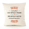 Housse de Coussin Premium Un Brice Aussi génial - Coton Canvas Fairtrade Beige Idée Cadeau Décoration Canapé