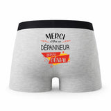 Caleçon Merci Depanneur Génial - Humour Boxer Gris Idée Cadeau