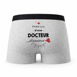 Caleçon Docteur d'amour - Humour Boxer Gris Idée Cadeau
