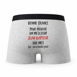 Caleçon Jean-Baptiste ça n'existe Pas Homme - Humour Boxer Gris Idée Cadeau