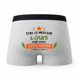 Caleçon gris Meilleur Louis Super Pouvoir Cadeau homme Boxer Humour Papa