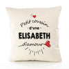 Housse de Coussin Premium Elisabeth d'amour - Coton Canvas Fairtrade Beige Idée Cadeau Décoration Canapé 40x40