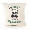 Housse de Coussin Premium Elisabeth Pas Touche Panda - Coton Canvas Fairtrade Beige Idée Cadeau Décoration Canapé 40x40