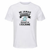 Maillot de Sport Homme Escrime Quarantenaire - T-Shirt Respirant Polyester Manches Courtes - Cadeau Sportif Anniversaire Noël Fête des Pères