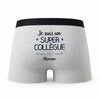 Caleçon Florian Un Super Collègue - Humour Boxer Gris Idée Cadeau