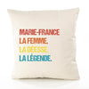 Housse de Coussin Premium Marie-France la Déesse la Légende Vintage - Coton Canvas Fairtrade Beige Idée Cadeau Décoration Canapé