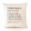 Housse de Coussin Premium Véronique Définition - Coton Canvas Fairtrade Beige Idée Cadeau Décoration Canapé