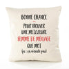 Housse de Coussin Premium Femme de ménage ça n'existe Pas - Coton Canvas Fairtrade Beige Idée Cadeau Décoration Canapé