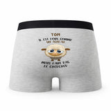 Caleçon Tom Agneau - Humour Boxer Gris Idée Cadeau