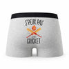 Caleçon Cricket - Humour Boxer Gris Idée Cadeau Passion