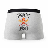 Caleçon Cricket - Humour Boxer Gris Idée Cadeau Passion
