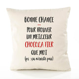 Housse de Coussin Premium ChocoLa Tier ça n'existe Pas Homme - Coton Canvas Fairtrade Beige Idée Cadeau Décoration Canapé