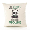 Housse de Coussin Premium Apolline Pas Touche Panda - Coton Canvas Fairtrade Beige Idée Cadeau Décoration Canapé 40x40