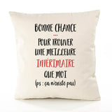 Housse de Coussin Premium Intérimaire ça n'existe Pas - Coton Canvas Fairtrade Beige Idée Cadeau Décoration Canapé 40x40