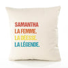 Housse de Coussin Premium Samantha la Déesse la Légende Vintage - Coton Canvas Fairtrade Beige Idée Cadeau Décoration Canapé
