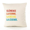 Housse de Coussin Premium Clémence la Déesse la Légende Vintage - Coton Canvas Fairtrade Beige Idée Cadeau Décoration Canapé