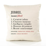 Housse de Coussin Premium Jibril Définition - Coton Canvas Fairtrade Beige Idée Cadeau Décoration Canapé 40x40