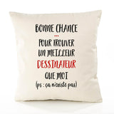 Housse de Coussin Premium Dessinateur ça n'existe Pas Homme - Coton Canvas Fairtrade Beige Idée Cadeau Décoration Canapé