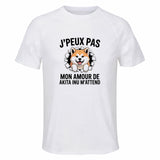 Maillot de Sport Homme Akita Inu J'peux Pas - T-Shirt Respirant Polyester Manches Courtes - Cadeau Sportif Anniversaire Noël Fête des Pères