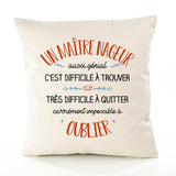 Housse de Coussin Premium Un Maître Nageur Aussi génial - Coton Canvas Fairtrade Beige Idée Cadeau Décoration Canapé