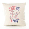 Housse de Coussin Premium Foot équipe de France Version Blanc - Coton Canvas Fairtrade Beige Idée Cadeau Décoration Canapé