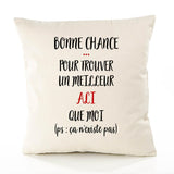 Housse de Coussin Premium Ali ça n'existe Pas Homme - Coton Canvas Fairtrade Beige Idée Cadeau Décoration Canapé