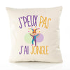 Housse de Coussin Premium jongle Version Blanc - Coton Canvas Fairtrade Beige Idée Cadeau Décoration Canapé 40x40