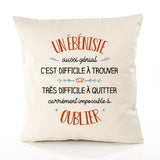 Housse de Coussin Premium Un Ébéniste Aussi génial - Coton Canvas Fairtrade Beige Idée Cadeau Décoration Canapé