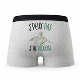 Caleçon Violon Femme - Humour Boxer Gris Idée Cadeau Passion