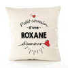 Housse de Coussin Premium Roxane d'amour - Coton Canvas Fairtrade Beige Idée Cadeau Décoration Canapé 40x40