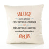 Housse de Coussin Premium Une Lucie Aussi géniale - Coton Canvas Fairtrade Beige Idée Cadeau Décoration Canapé