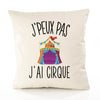 Housse de Coussin Premium Cirque Version Blanc - Coton Canvas Fairtrade Beige Idée Cadeau Décoration Canapé