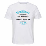 Maillot de Sport Homme pour Un Enseignant Formidable Blanc - T-Shirt Respirant Polyester Manches Courtes - Cadeau Sportif Anniversaire Noël Fête des Pères