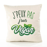 Housse de Coussin Premium Vegan verdion Blanc - Coton Canvas Fairtrade Beige Idée Cadeau Décoration Canapé