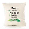 Housse de Coussin Premium Merci Nounou Inoubliable Femme - Coton Canvas Fairtrade Beige Idée Cadeau Décoration Canapé