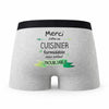 Caleçon Merci Cuisinier Inoubliable - Humour Boxer Gris Idée Cadeau