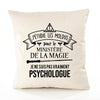 Housse de Coussin Premium Psychologue Ministère Magie Homme - Coton Canvas Fairtrade Beige Idée Cadeau Décoration Canapé